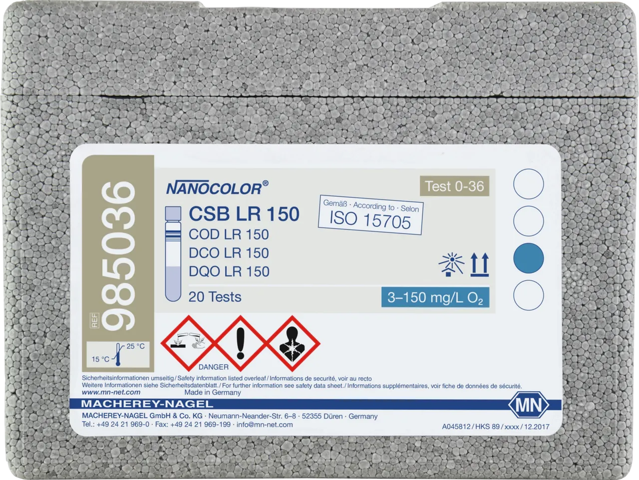 NANOCOLOR COD LR 150 Tube test with Barcode pack of 20 tests