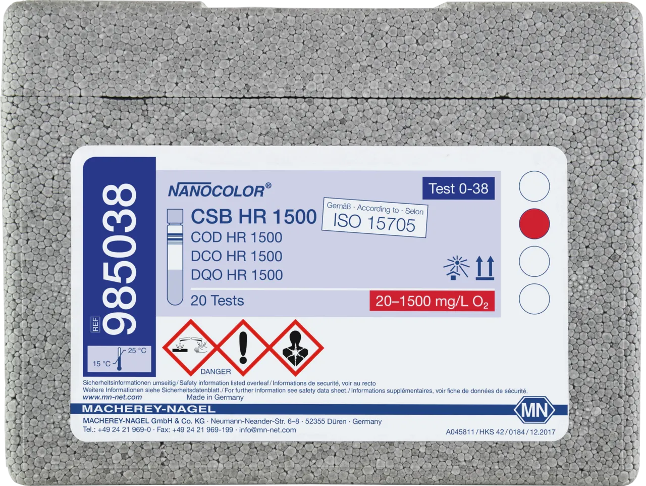 NANOCOLOR COD HR 1500 Tube test with Barcode pack of 20 tests