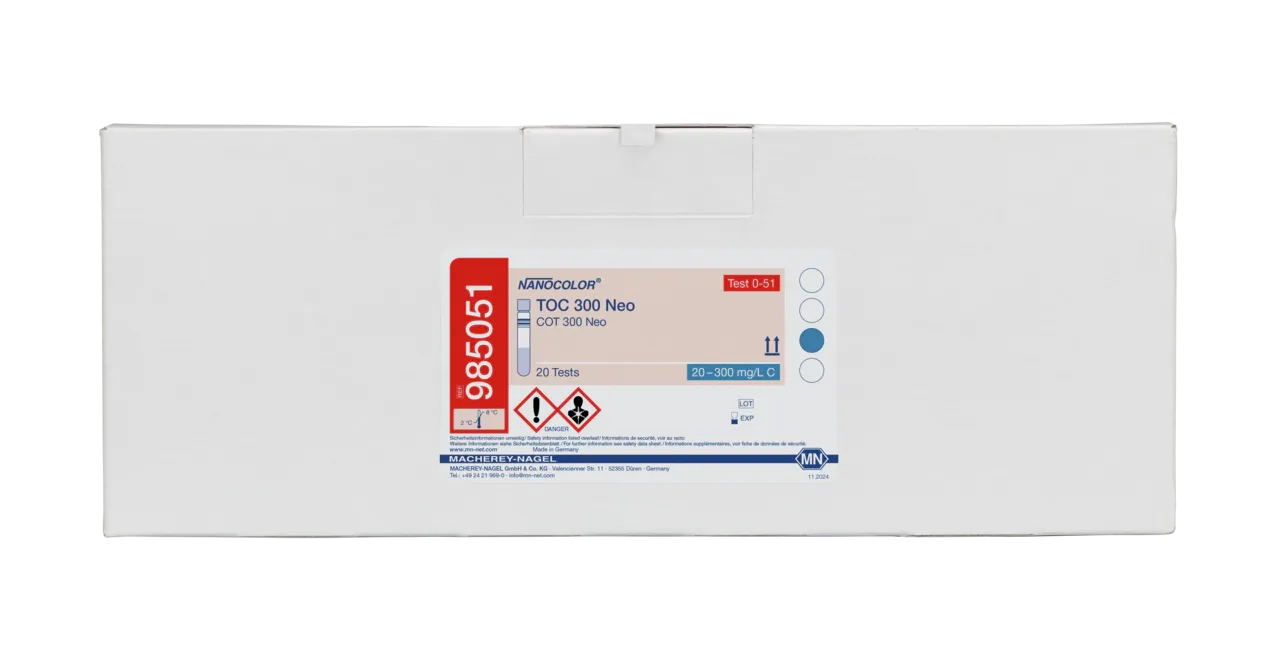 NANOCOLOR TOC 300 Neo tube test measuring range: 20-300 mg/L C sufficient for 20 determinations