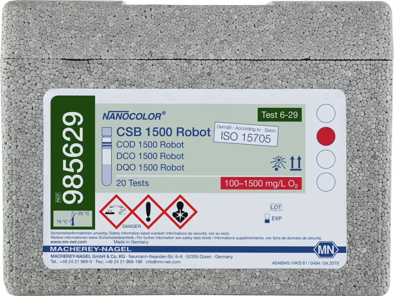 NANOCOLOR COD 1500 for examination on Skalar robots Tube test with Barcode pack of 20 tests