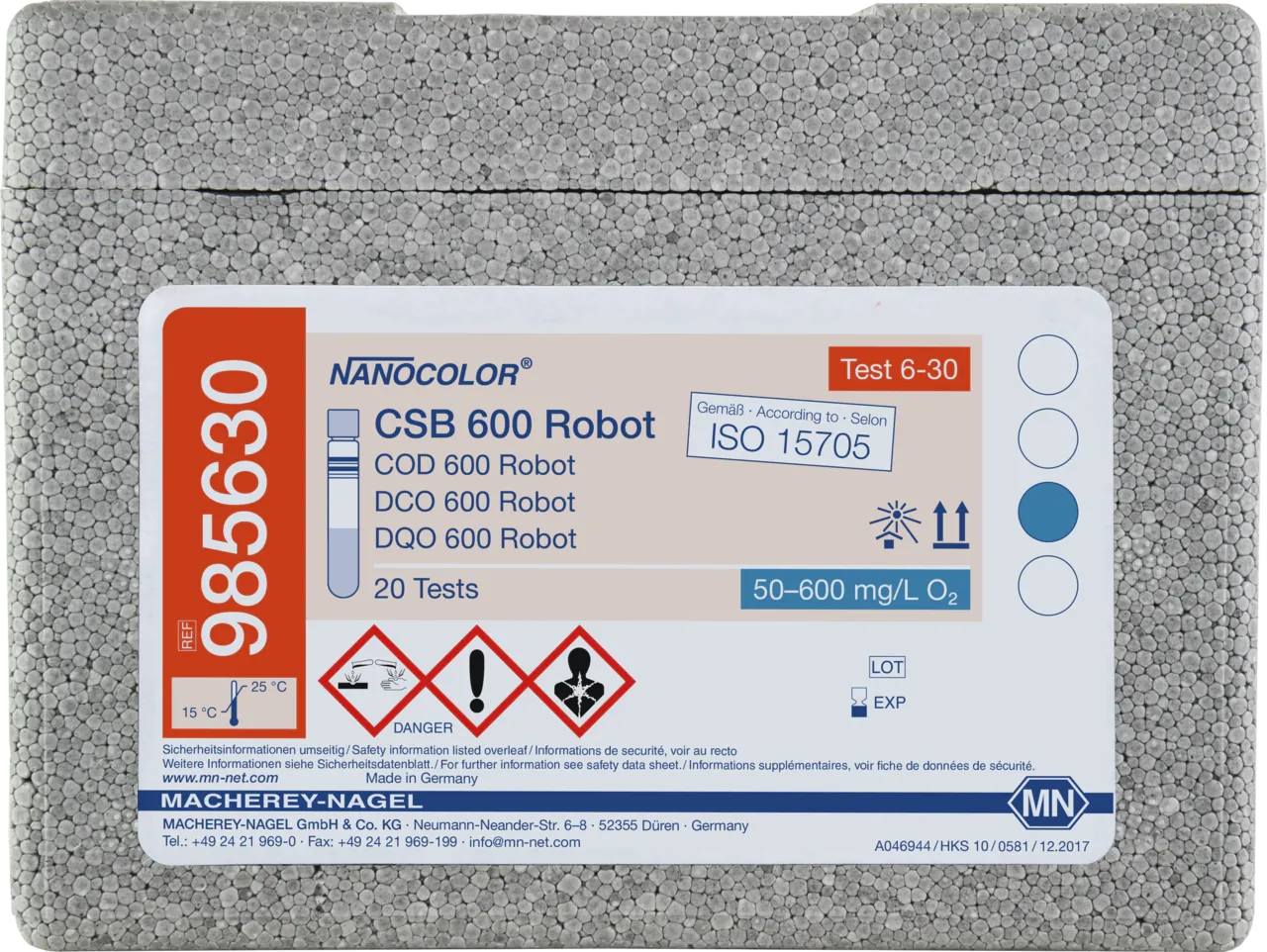 NANOCOLOR COD 600 for examination on Skalar robots Tube test with Barcode pack of 20 tests