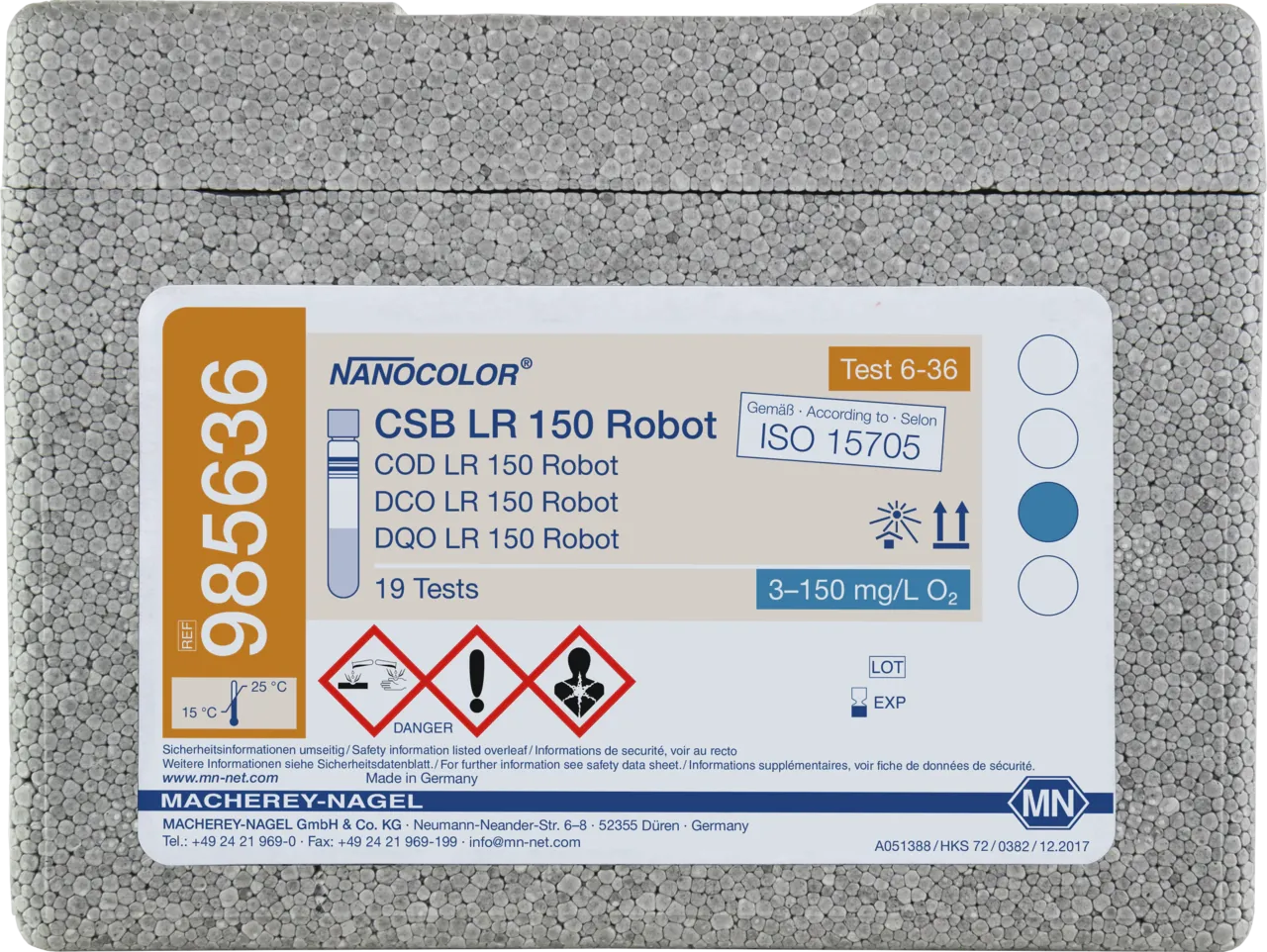 NANOCOLOR COD LR 150 for examination on Skalar robots Tube test with Barcode pack of 20 tests