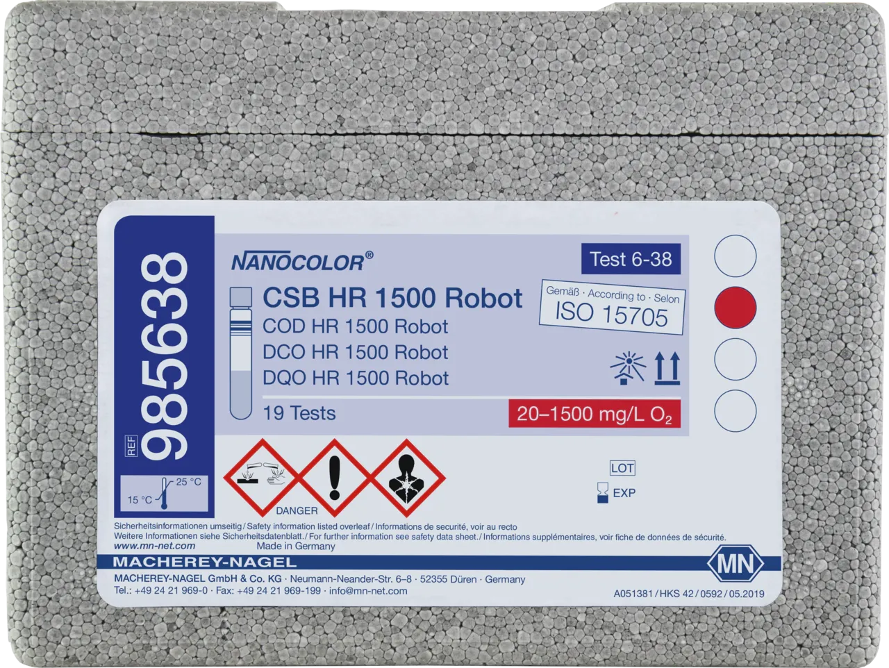 NANOCOLOR COD HR 1500 for examination on Skalar robots Tube test with Barcode