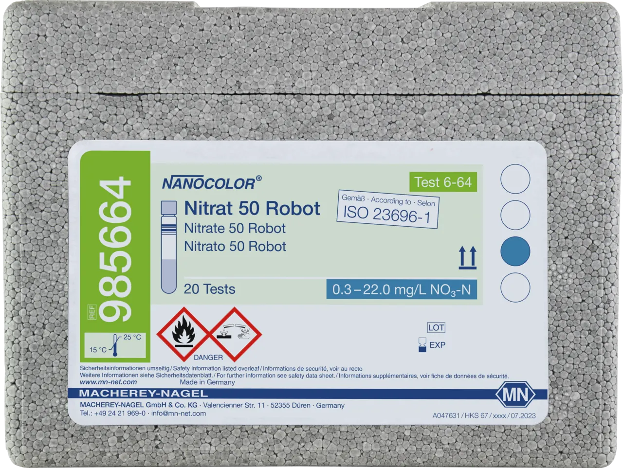 NANOCOLOR Nitrate 50 for examination on Skalar robots Tube test with Barcode pack of 20 tests