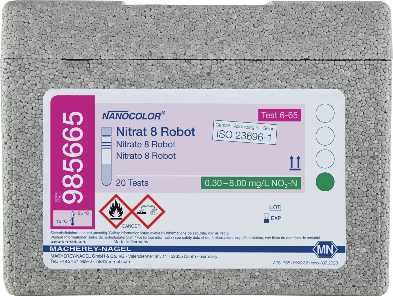 NANOCOLOR Nitrate 8 for examination on Skalar robots Tube test with Barcode pack of 20 tests