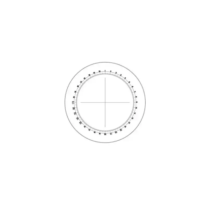 Motic Micrometer scale plate reticle, protractor 360°/1°, crosshairs, Ø23mm (SMZ-140)