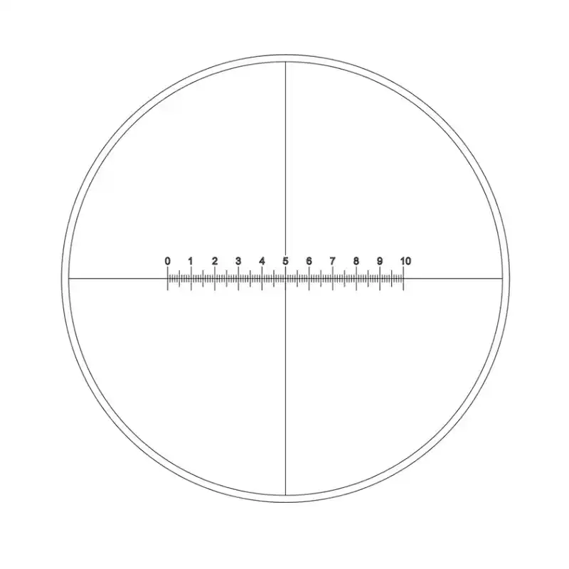 Motic Micrometer scale plate Reticle with 100/10mm , crosshair, Ø19mm (RedLine100)