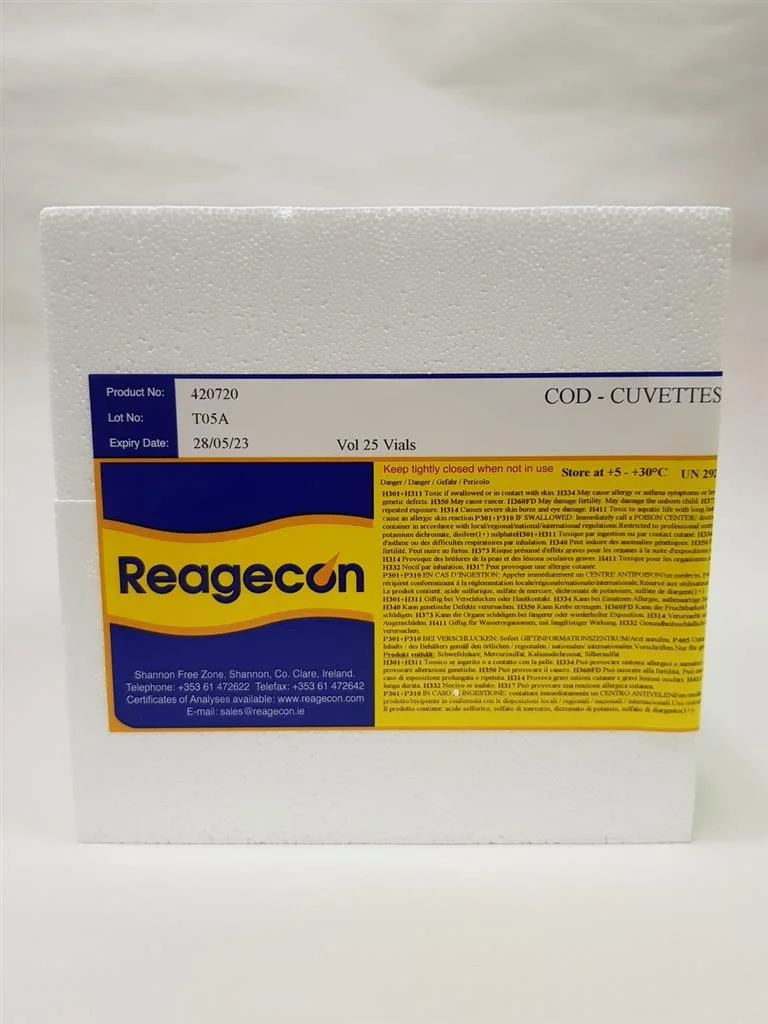 Reagecon Chemical Oxygen Demand (COD) Vials 0-150 mg/L