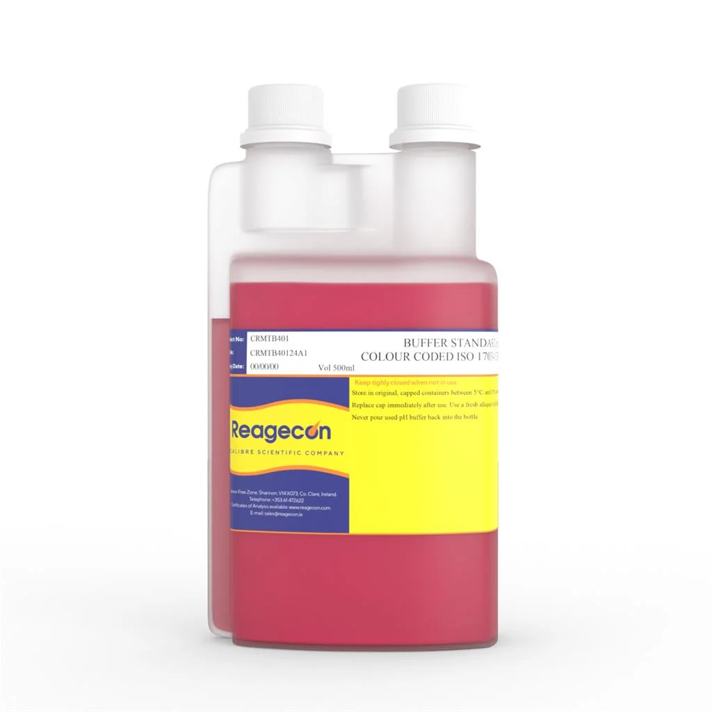 Reagecon Buffer Standard pH 4.01 at 25°C Technical Colour Coded ISO 17034 Certified Reference Material