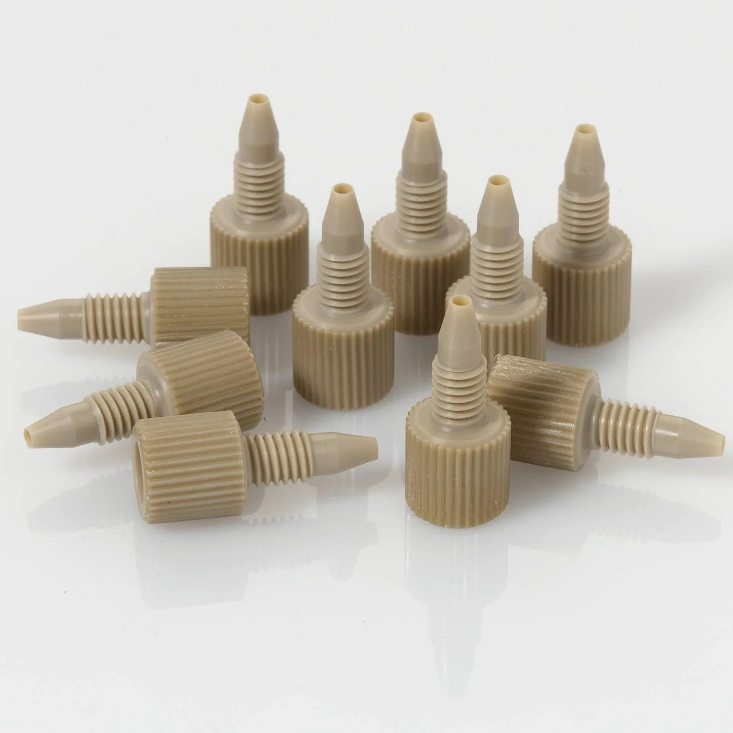 Fingertight One Piece 10-32 PEEK™ Male Nut/Ferrule for 1/16" OD Tubing, 10/pk, Comparable to OEM #(Agilent®) 5063-6591 (PerkinElmer®) ED020005