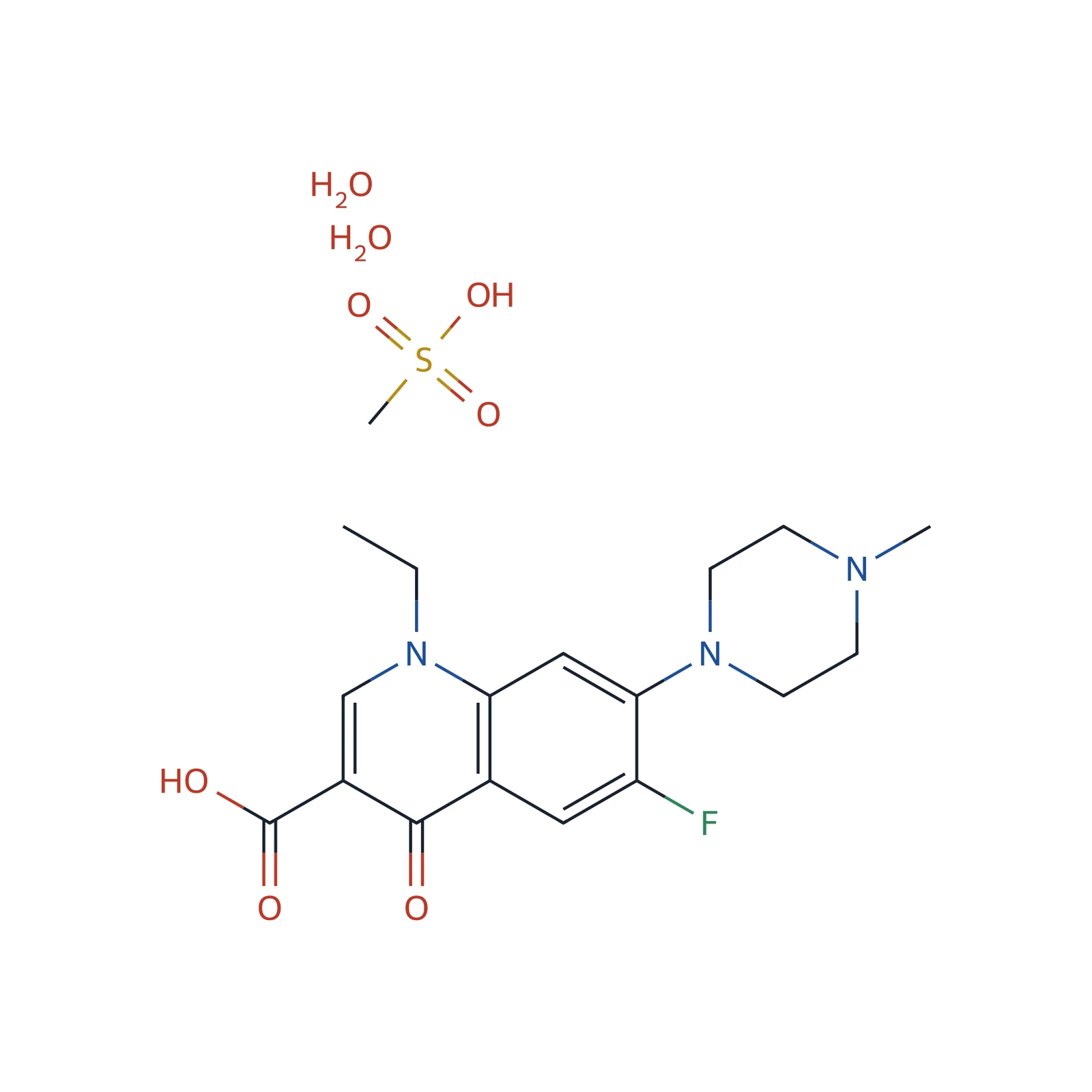 Pefloxacin mesilate dihydrate CRS, 200 mg