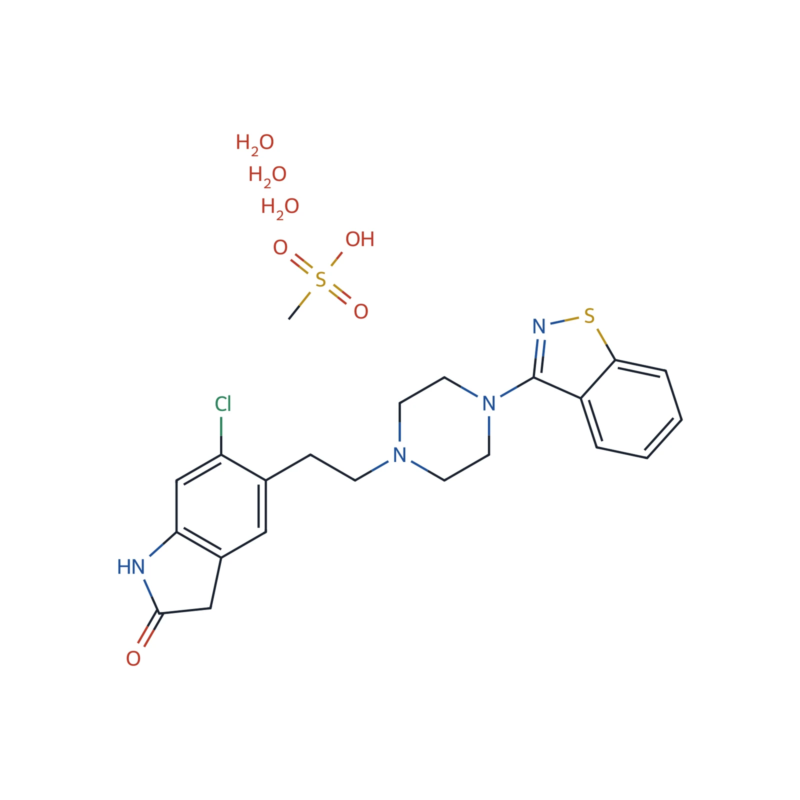 Ziprasidone mesilate trihydrate CRS, 30 mg