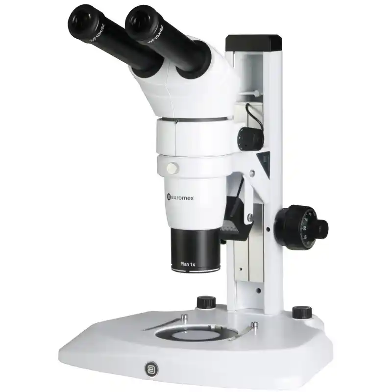 Euromex stereo microscope DZ.1605, binocular inclinded tubes, 1:6.3 zoom, LED