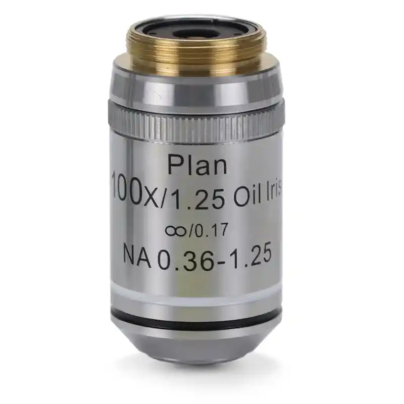 Euromex Objective IS.7200-I, 100x/1.25 oil immers., PLi , plan, infinity, iris diaphragm, Spring (iScope)