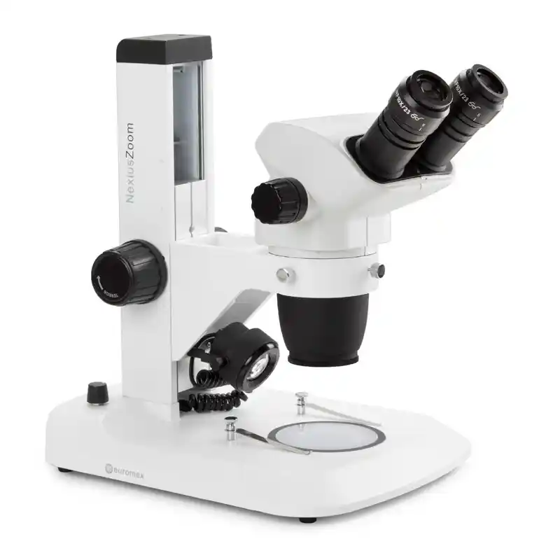 Euromex NZ.1702-S, Nexius Zoom Evo, 6.5x to 55x, rack stand, 3 W LED, incident and transmitted light, binocular