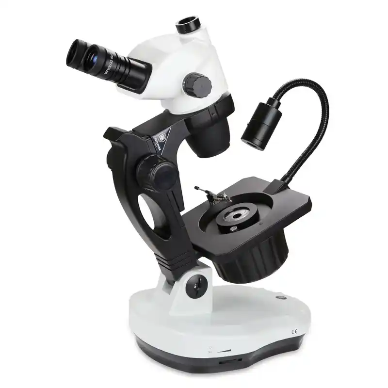 Euromex NZ.1903-GEML, NexiusZoom, 6.7x to 45x, gemology, 30W 6V halogen transmitted, 1W LED incident illumination, trino