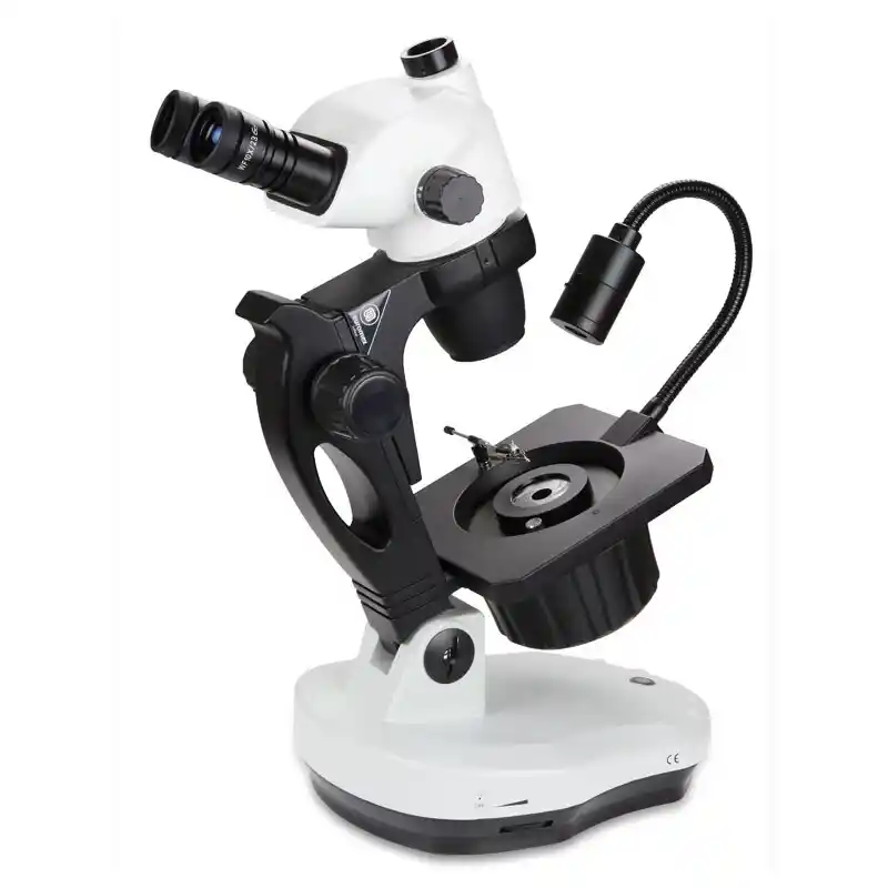 Euromex NZ.1703-GEML, NexiusZoom Evo, 6.5x to 55x, gemology, 30W 6V halogen transmitted, 1W LED incident illumination