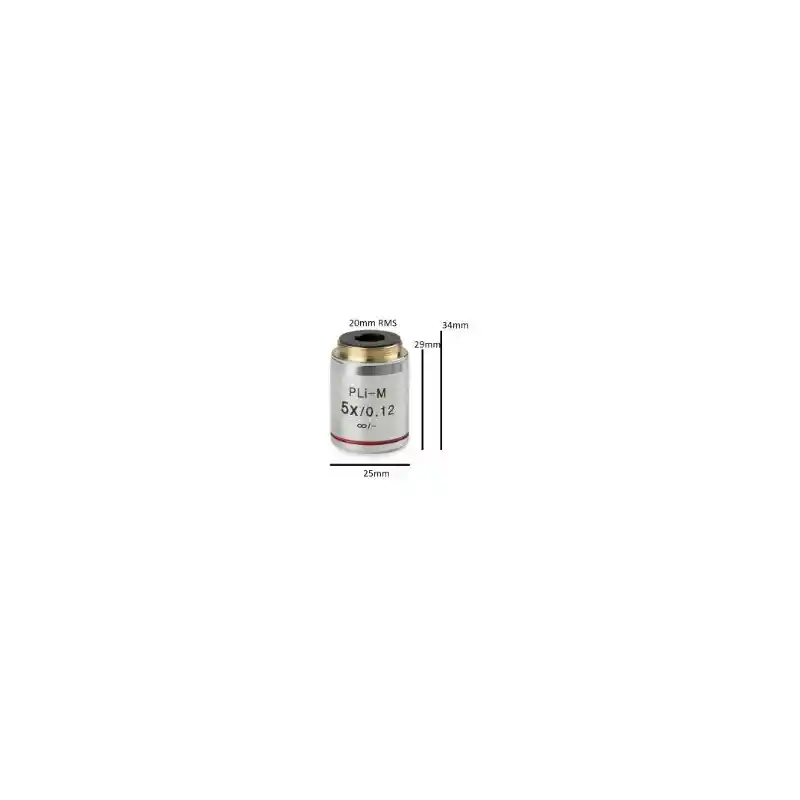 Euromex Objective IS.8105, Plan PL 5x/0.12, w.d. 15.5 mm, infinity, cov glass -(bScope)