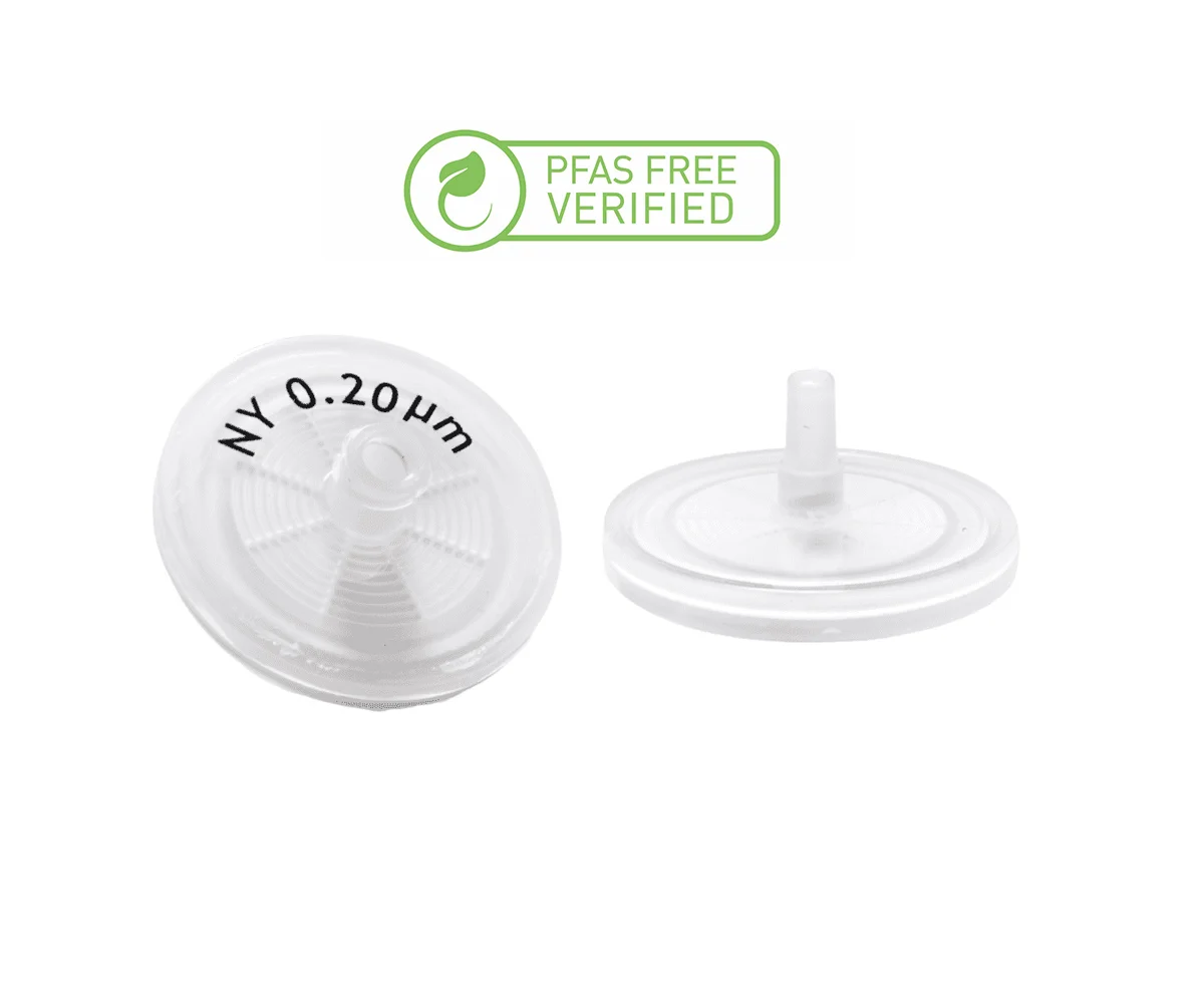 PFAS Free, Syringe filter33mmGlass Fiber (GF)0.45FLL/MLSPolypropyleneTransparent