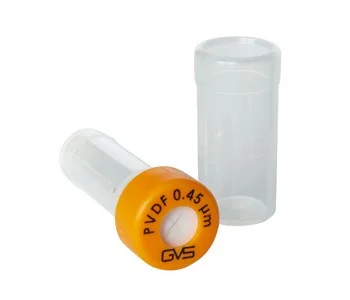 Syringeless filter vial, 0.45 µm, PVDF, Orange, 100/Pk