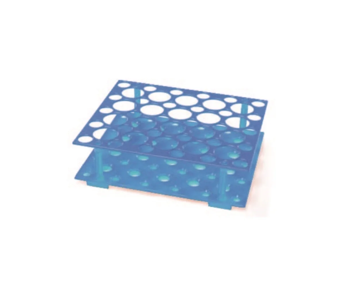 TUBE RACK, ABS MATERIAL, ROUND HOLES, DUAL USE, SUITABLE FOR TUBES OF DIA.≤17 OR 28MM, 20HOLES(4×5) OR 30HOLES(5×6). ORANGE, 50/pk