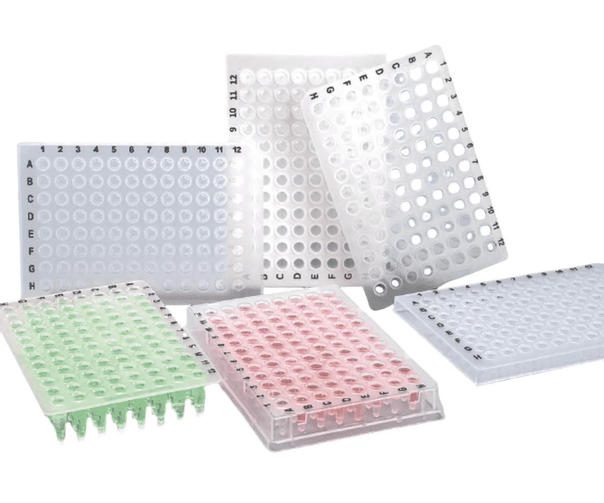 PCR Plates0.2ml, Natural Color, 96 well PCR plate, semi-skirted, Non-Sterile, 10pcs/bag/inner box, 10inner boxes/cs, 10/pk