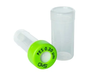 SEPARA - Syringeless Filter Vial Amber, 0.2µm PES Light Green