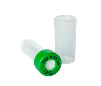 SEPARA - Syringeless Filter Vial Amber, 0.45µm PES Dark Green