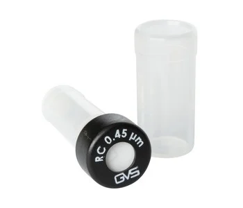 SEPARA - Syringeless Filter Vial Amber, 0.45µm RC Black