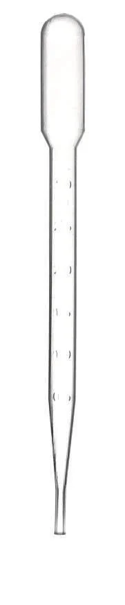 PASTEUR PIPETTE, LDPE MATERIAL, CAP.4ML/85MM LONG, W/O GRADUATION, 500/pk