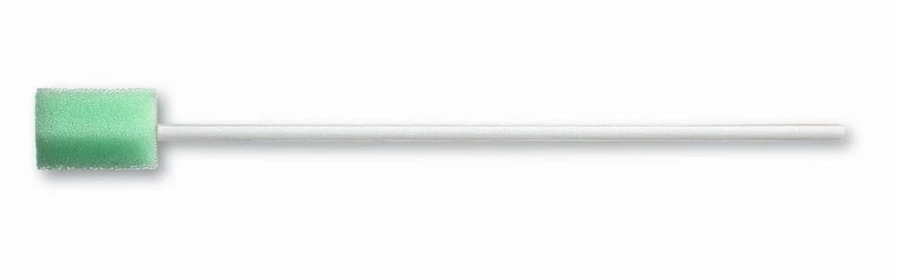 Foam swabs, green, hexagonal, PS-stick 150 x 4 mm, non-sterile