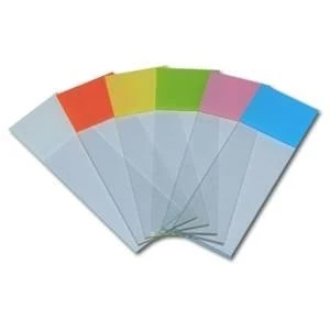 Microscopic slides Economy, coloured writing field, yellow