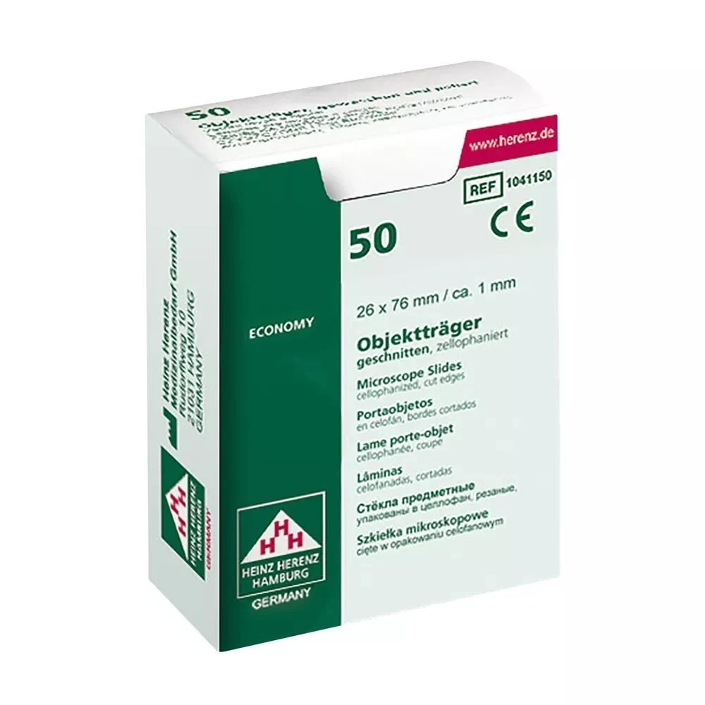 Microscopic slides, Classic-Line, cut edges, box cellophanized, frosted field