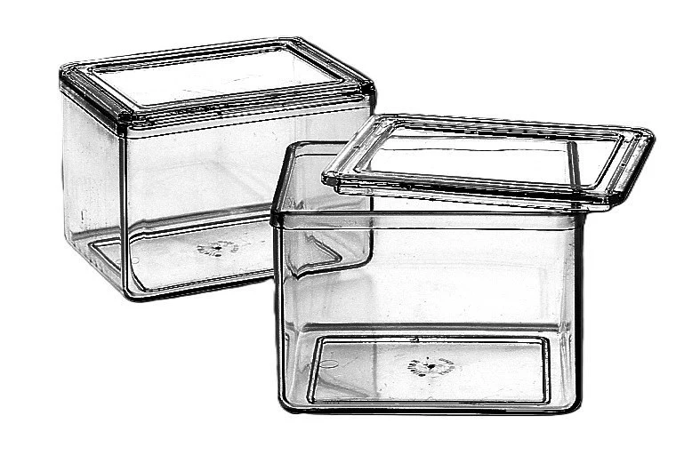 Staining jar PMP (TPX®), 74 x 95 x 63mm, with 2 lids