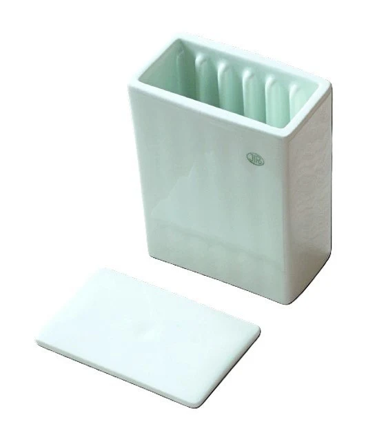 Colouring box w.lid, porcelainain, for 12 slides