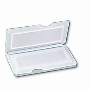 Storage- & transport box for 1 slide, flat, PP, with snap-on cap, 98 x 50 x 6 mm