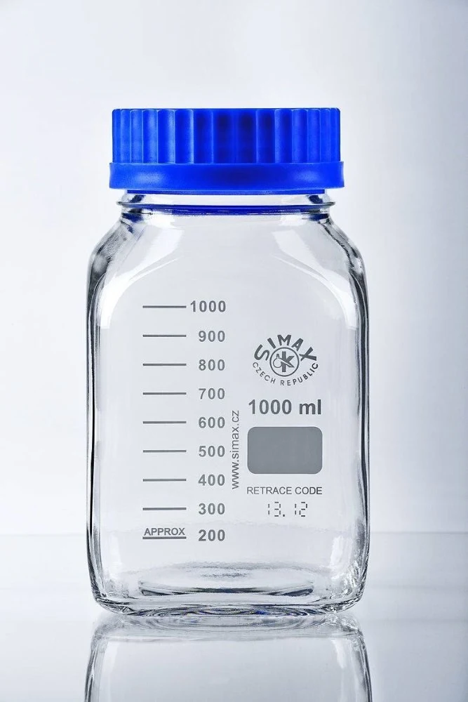 Reagent bottles, square – clear glass, 5,000 ml