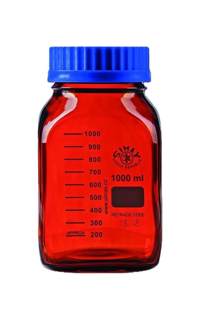 Reagent bottles, square – amber glass, 1,000 ml