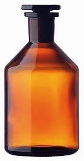 Reagent bottles, narrow mouth, Amber glass., 1,000