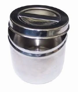 Cotton Box Ø 8,5 cm x 8.5 cm height, stainless steel 18/8, with lid, without CE