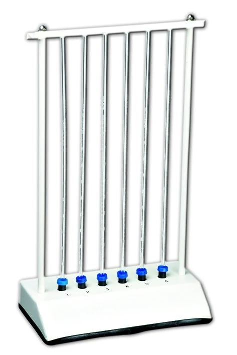 Blood sediment. apparatus, for 6 pipettes, metal stand, w/o pipettes, tubes + stoppers