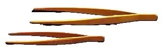 Forceps, POM, length 180 mm, yellow, blunt, elastic yellow, blunt, elastic