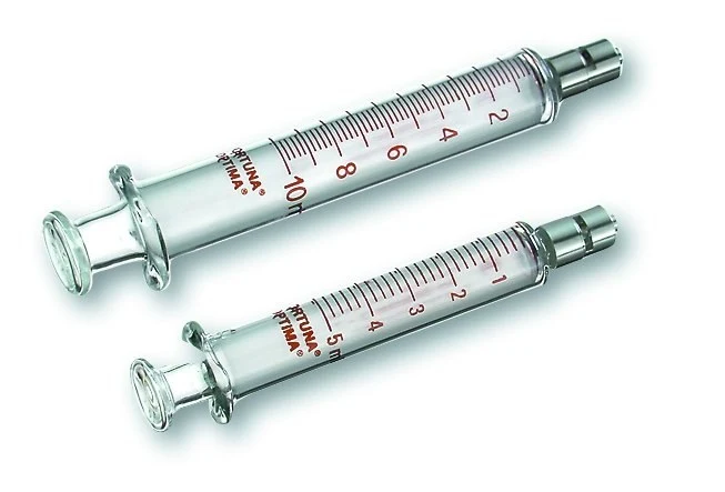 Syringe, Luer-lock, 20 ml, glass with metal-cone, only for technical purposes
