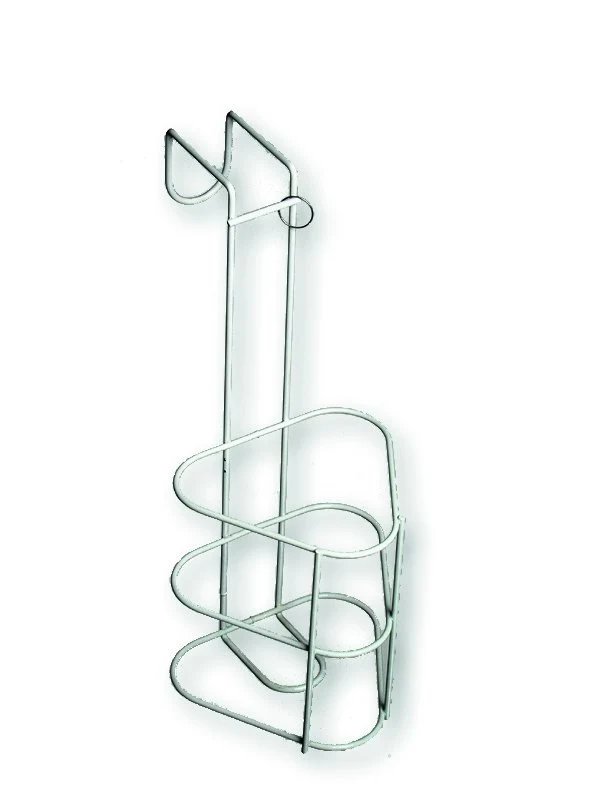 Rack for urine bottles, metal wire, plastic coated, with chain and cap