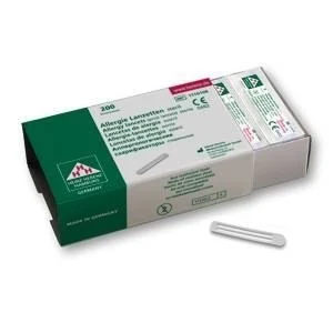Allergy lancets, sterile stainless steel, single packed sterile, 200/box, 10000/carton, 40000/outer carton