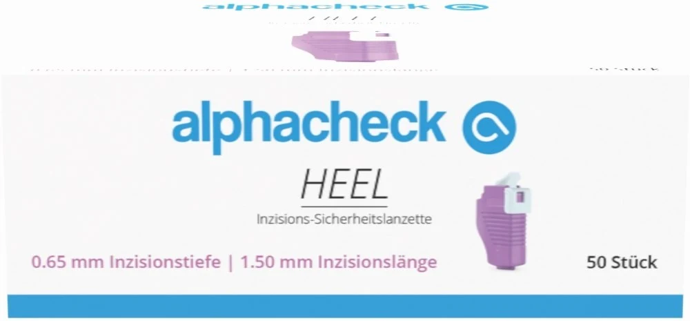 Incision safety lancet alphacheck HEEL, 1.50 mm x 3.00 mm