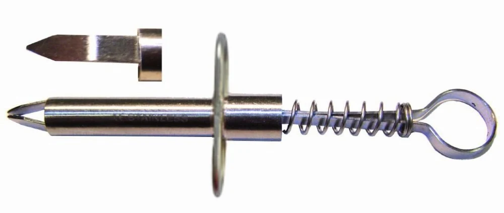 Tick forceps, with handle, flat, approx. 8.5 cm, without CE