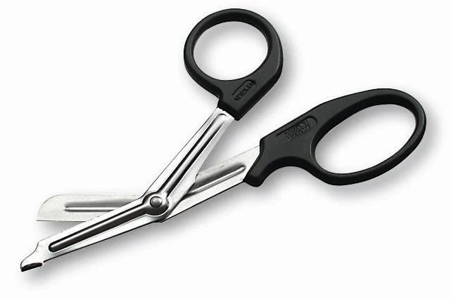 Universal scissors 18 cm, with plastic handle, bent