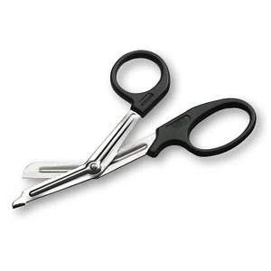 Universal scissors 14.5 cm, with plastic handle, autoclavable, bent