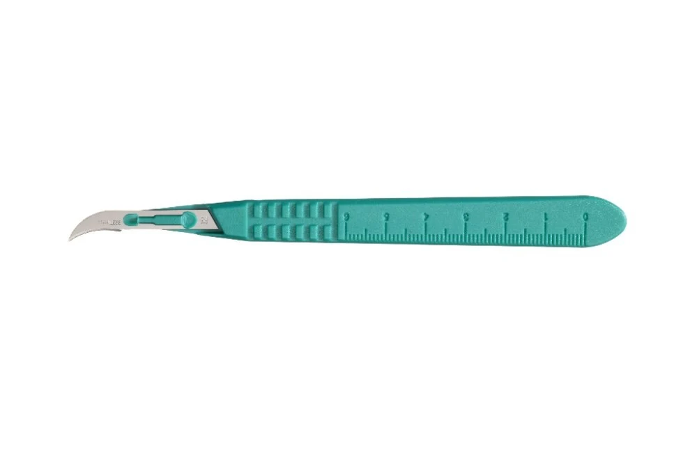 Disposable scalpel No.12, single packed sterile, stainless steel blade